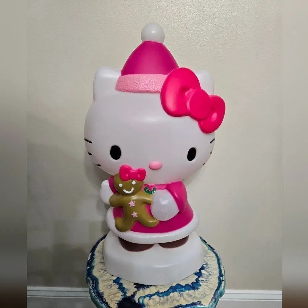 Hello Kitty 22" Christmas Gingerbread Blow Mold Light Up Christmas Holiday Decor